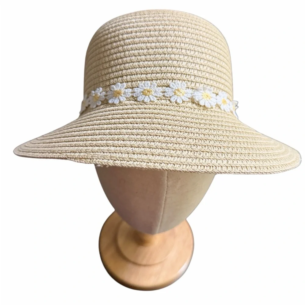 Daisy Straw Sun Hat | Cottagecore Garden Party Beach Vacation Boho Chic